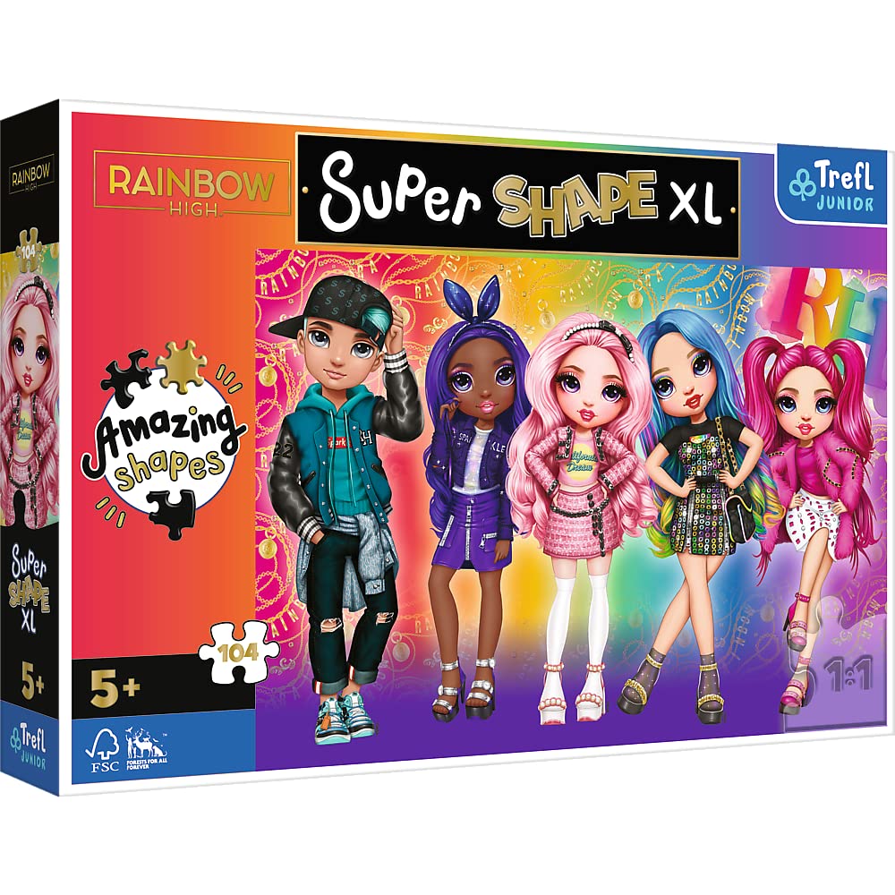 trefl-junior-rainbow-high-puzzle-104-xl-super-shape image 1