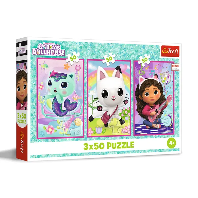 trefl-red-gabby-s-dollhouse-puzzle-enfant-3x50-pi-ces-4-ans image 1