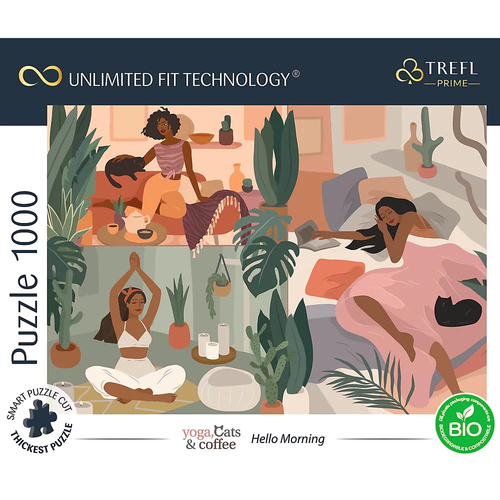 trefl-prime-hello-morning-puzzle-1000-pi-ces-yoga-chats image 3