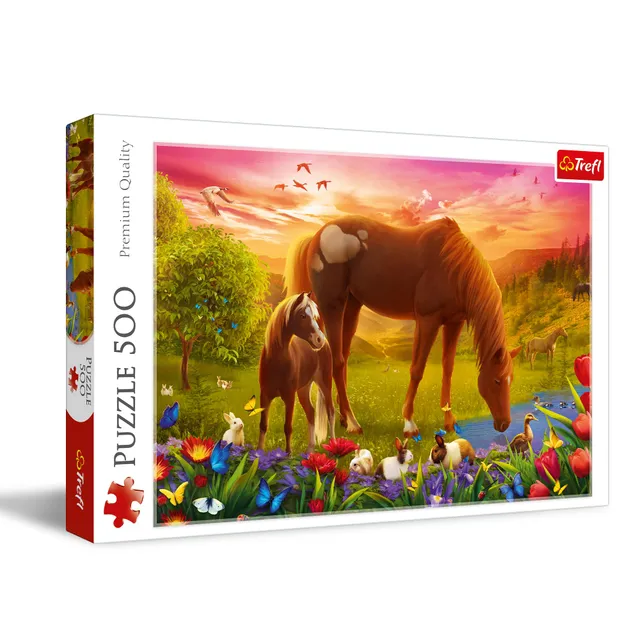 trefl-red-chevaux-dans-la-prairie-puzzle-500-pi-ces image 1