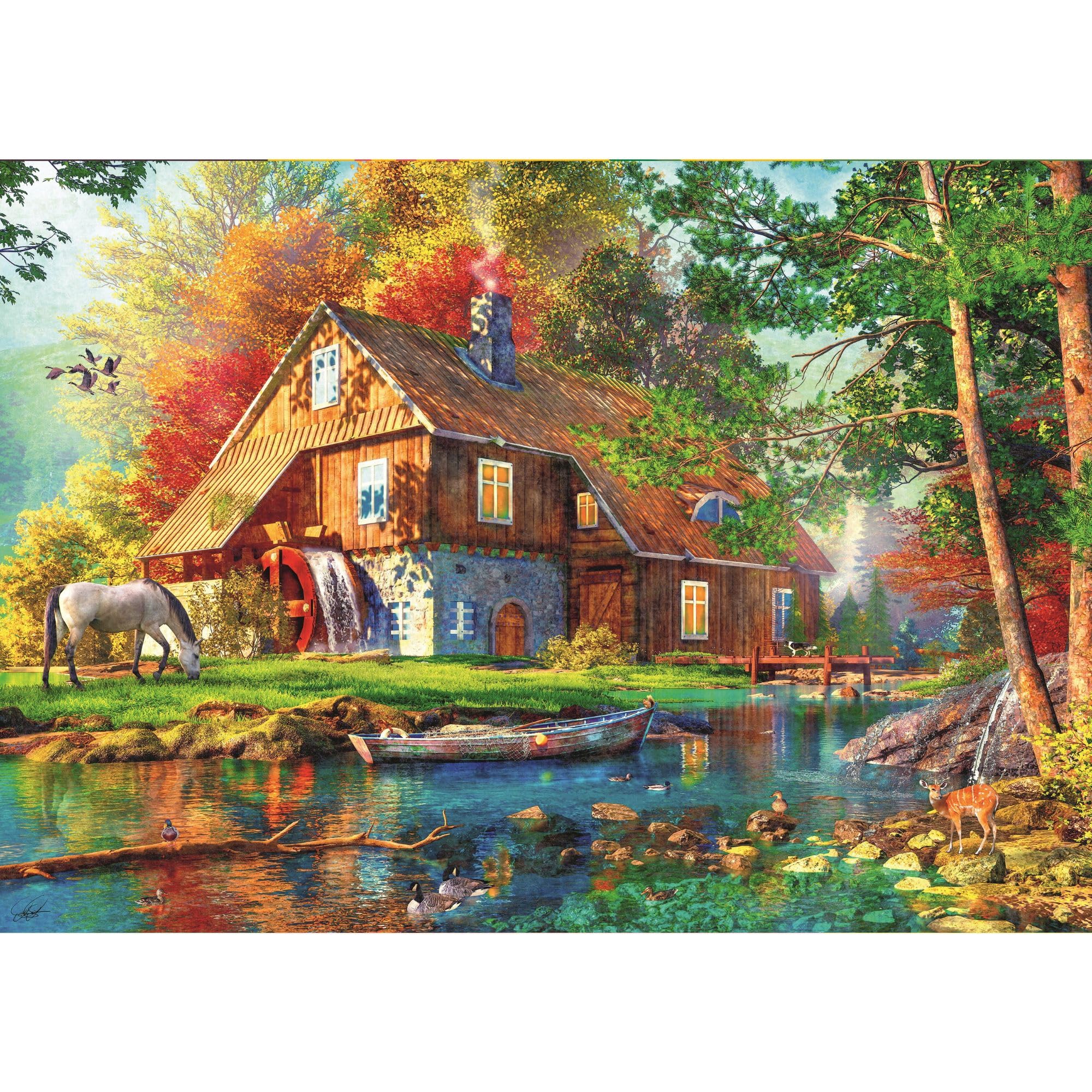 trefl-red-cottage-sur-la-rivi-re-puzzle-500-pi-ces-peinture image 2