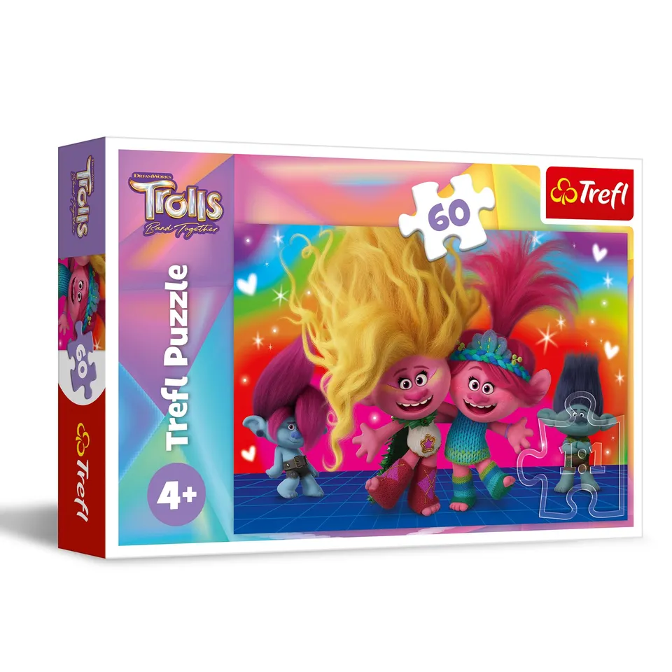 trefl-red-trolls-band-together-puzzle-60-pi-ces-trolles-amicaux image 1
