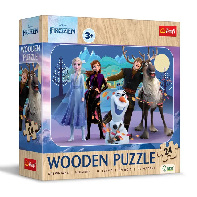 trefl-wood-craft-frozen-puzzle-bois-24-pi-ces-reine-des-neiges image 1