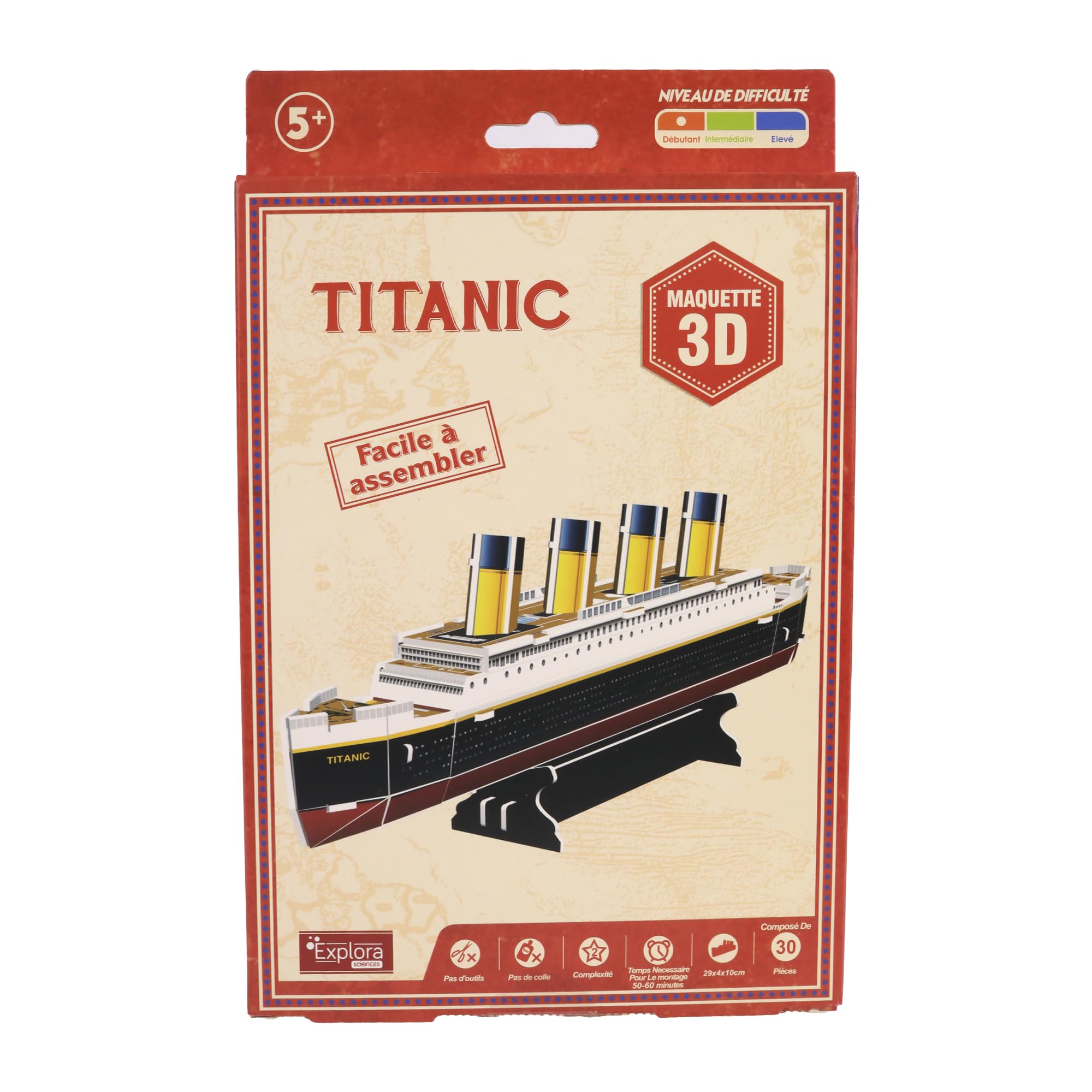 explora-titanic-bateau-maquette-3d-30-pi-ces-sans-colle-5-ans image 2
