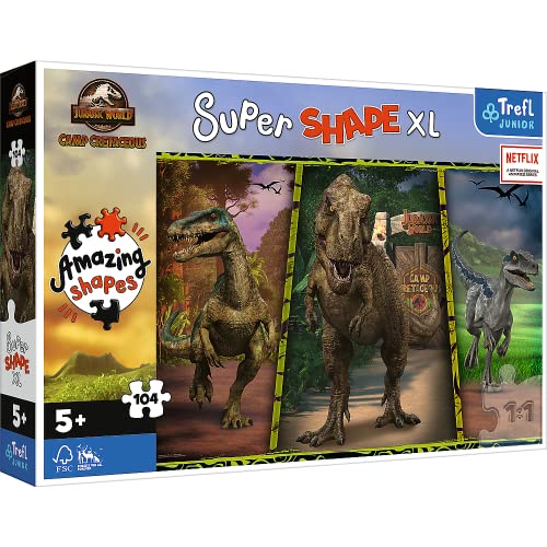trefl-junior-super-shape-104-puzzle-enfant-dinosaures-jurassic-xl image 8