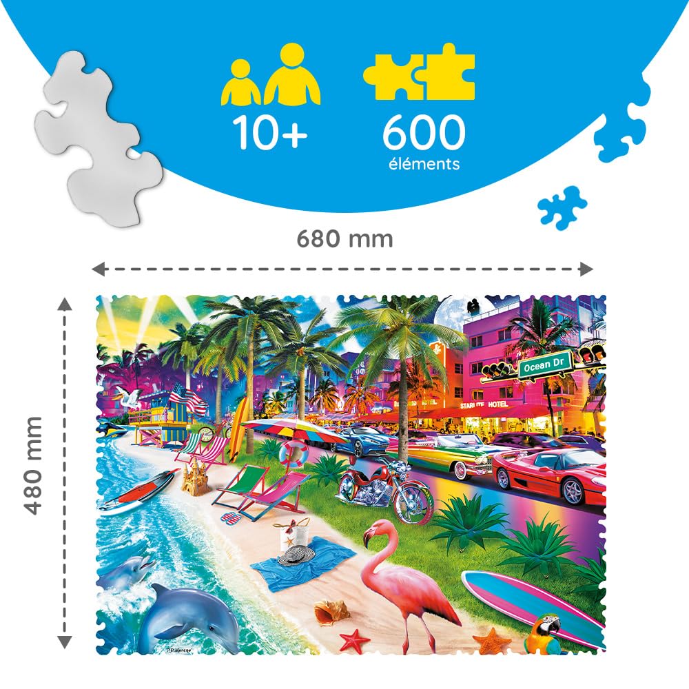 trefl-red-crazy-shapes-plage-de-miami-puzzle-600-pi-ces image 3