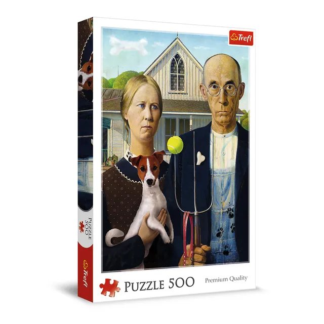 trefl-red-american-gothic-chien-puzzle-500-pi-ces-art-humour image 1