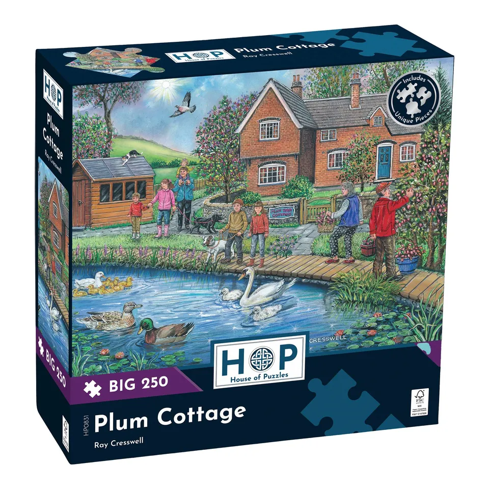 house-of-puzzles-plum-cottage-puzzle-250-grandes-pi-ces-cottage image 1