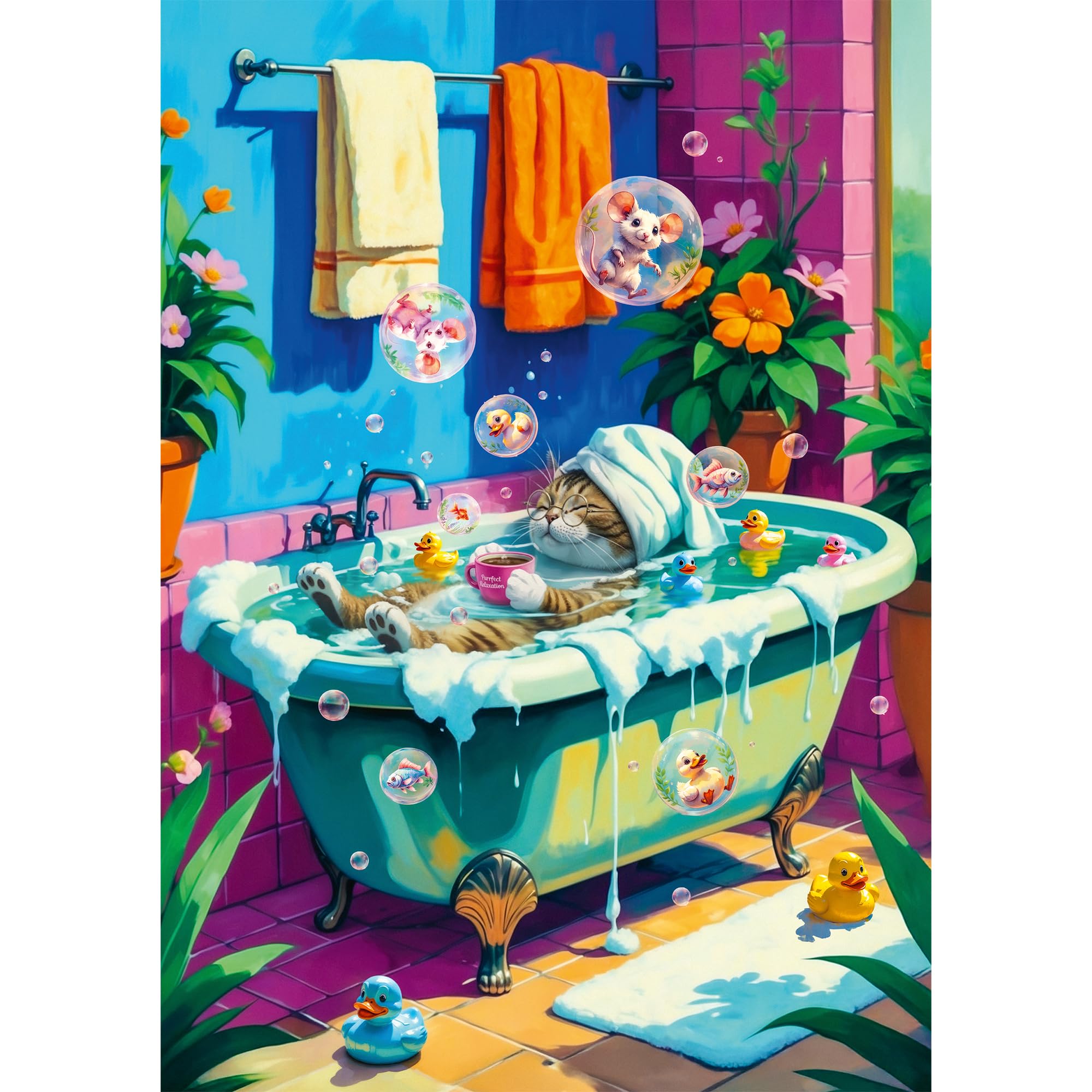 trefl-premium-plus-miau-puzzle-1000-pi-ces-chat-baignoire image 2
