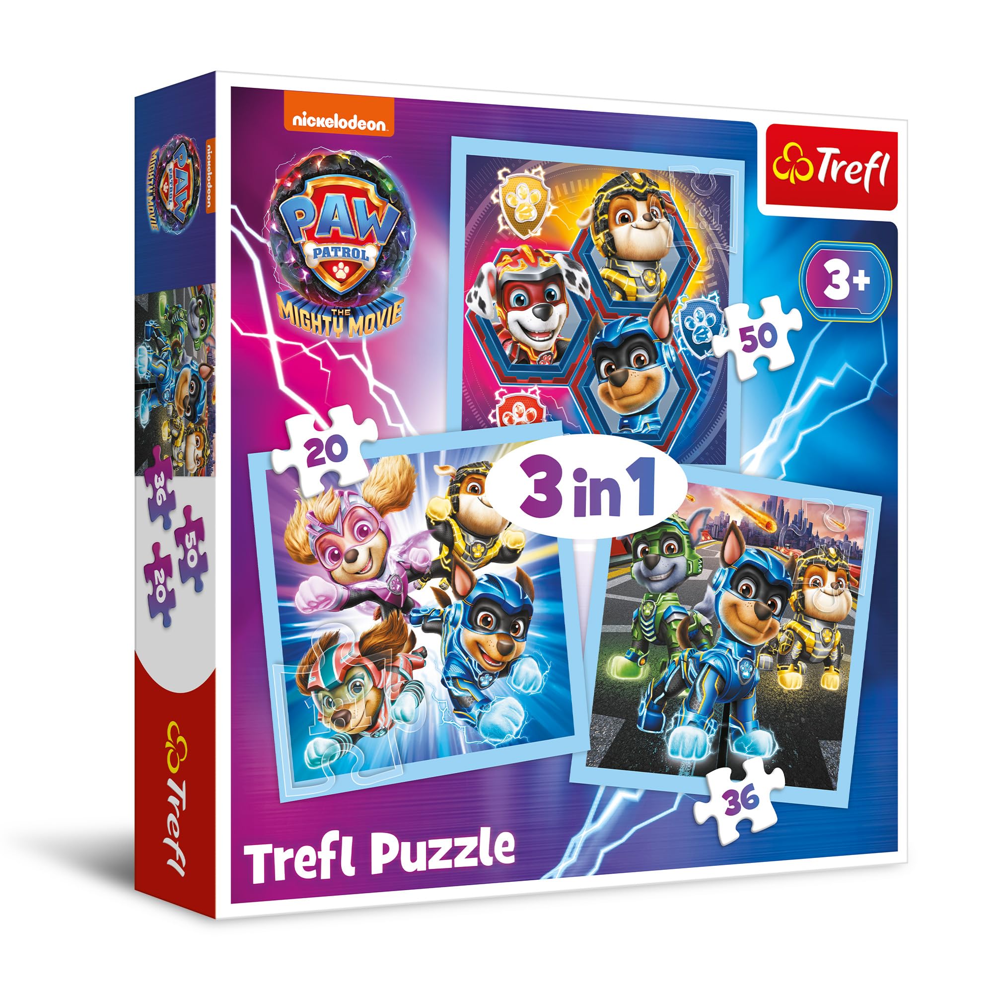 trefl-red-paw-patrol-mighty-movie-puzzle-3-en-1-20-50-pi-ces image 1
