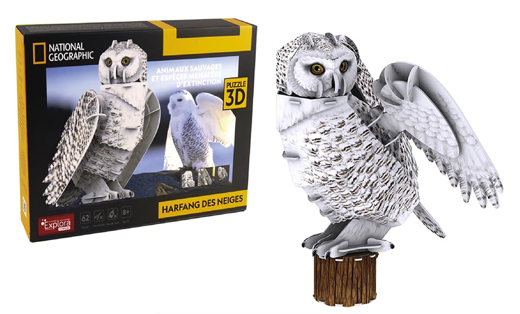 explora-maquettes-3d-540214-chouette-des-neiges-puzzle-3d-62-pi-ces image 1