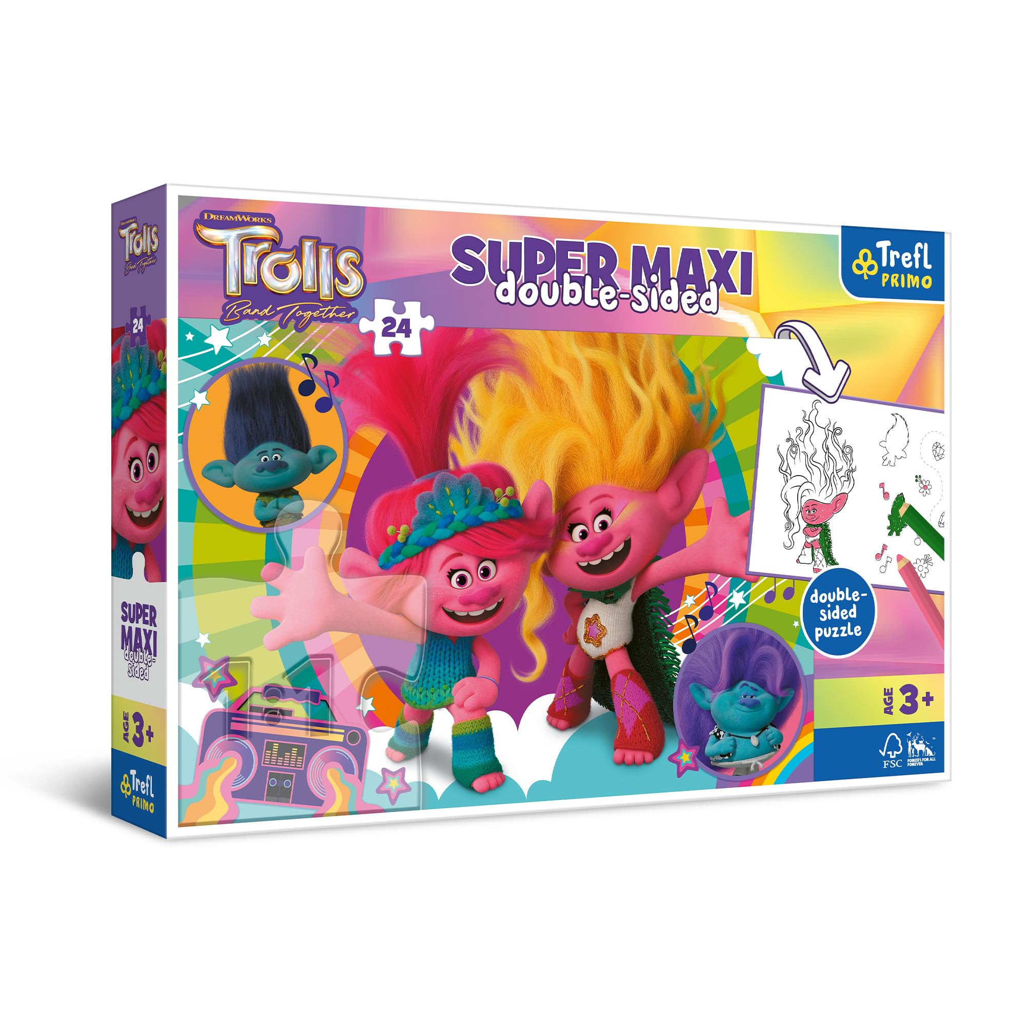 trefl-baby-primo-puzzle-24-pi-ces-trolls-joyeuse-journ-e image 1