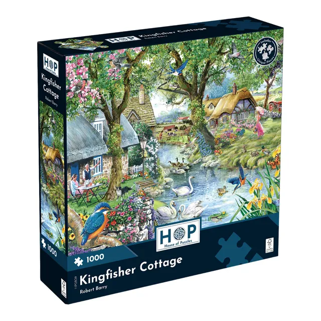 house-of-puzzles-kingfisher-cottage-puzzle-1000-pi-ces-oiseaux image 1