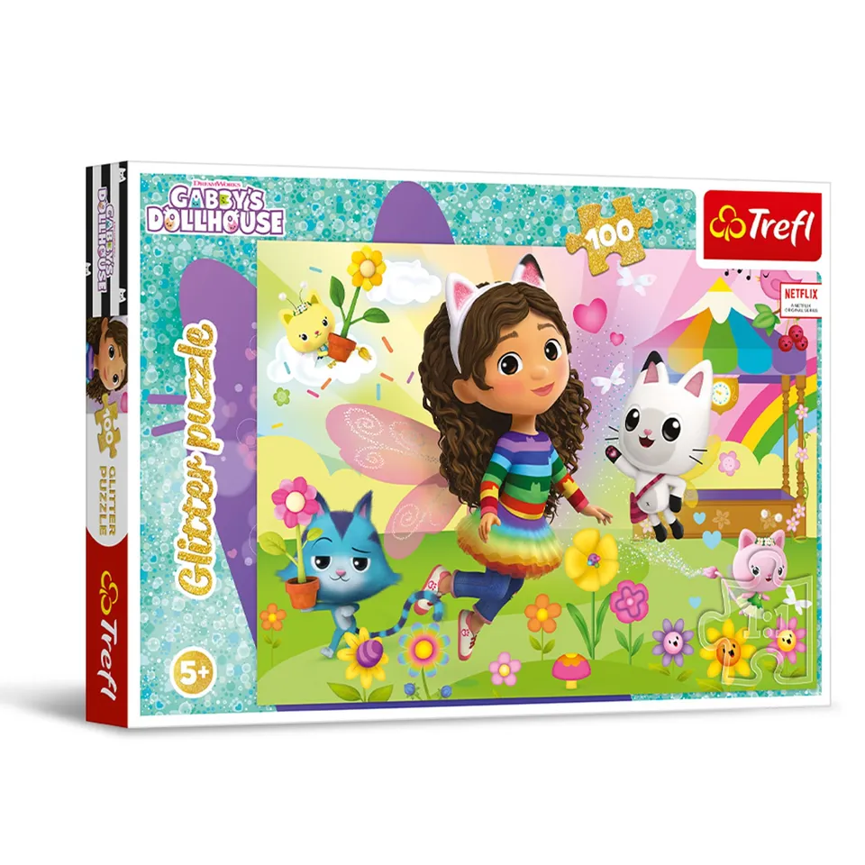 trefl-red-glitter-gabby-puzzle-100-pi-ces-paillet-dor image 1