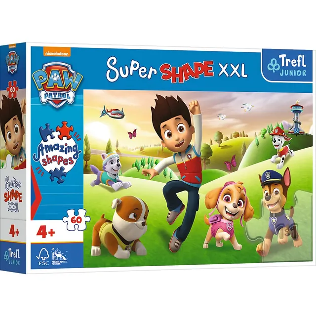 trefl-junior-paw-patrol-puzzle-60-xxl-super-shape-4-ans image 1