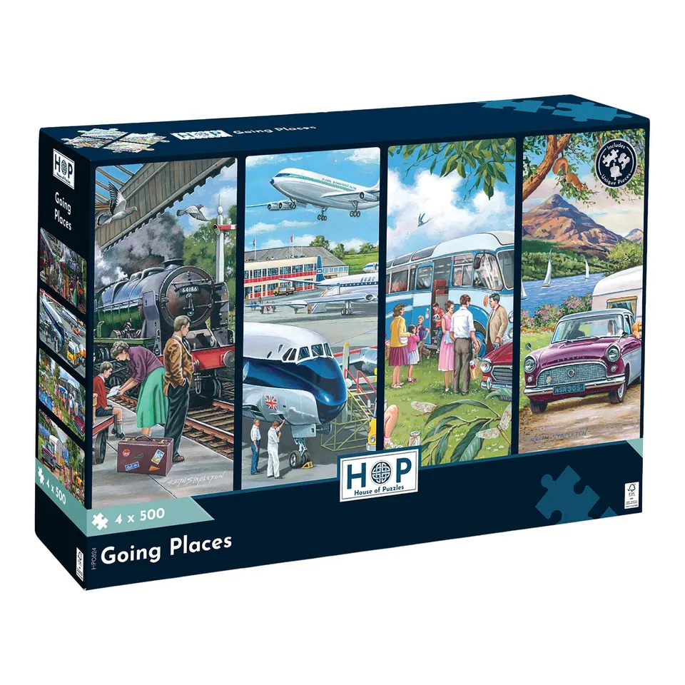 house-of-puzzles-going-places-puzzle-4x500-pi-ces-transport image 1