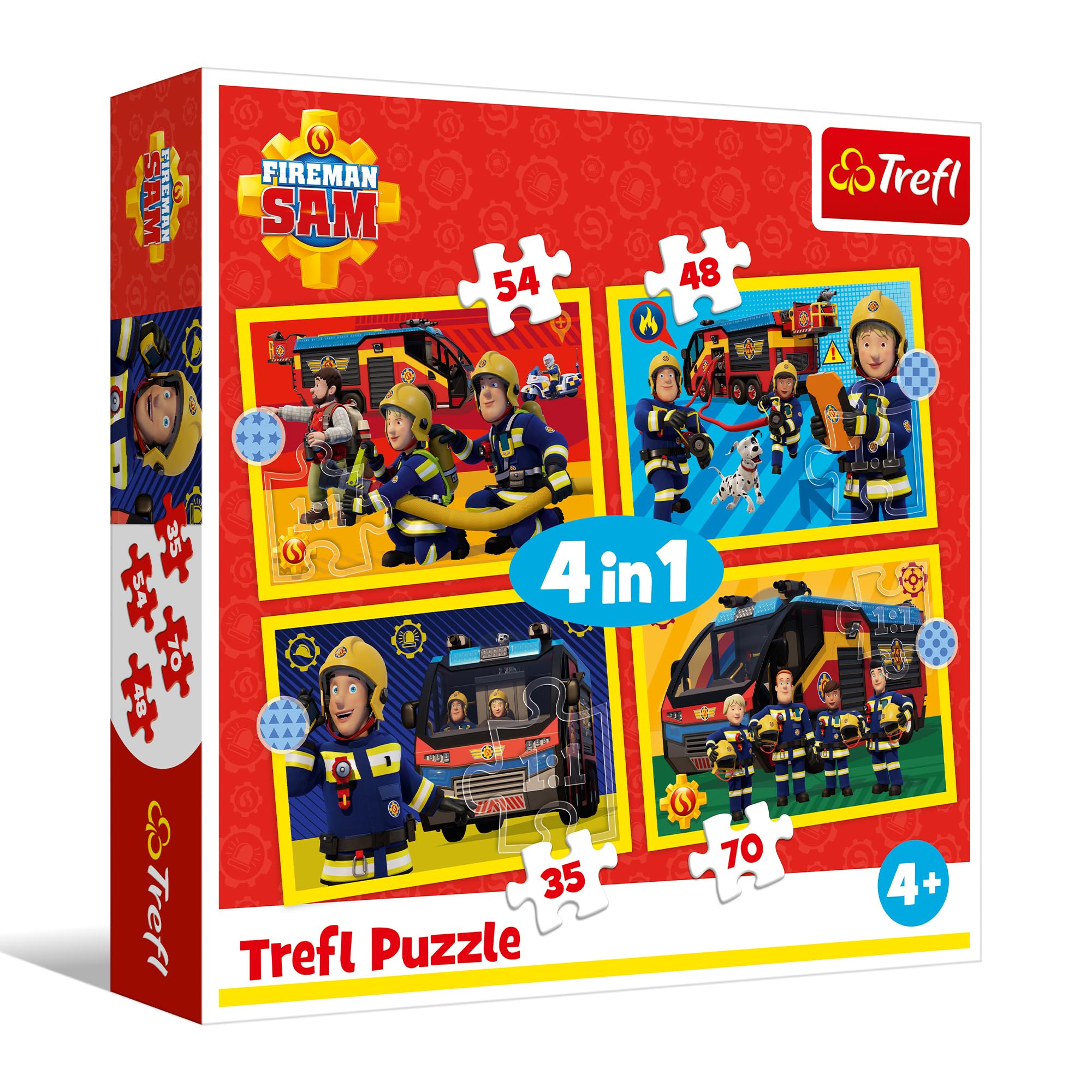 trefl-red-sam-le-pompier-puzzle-4-en-1-enfant-4-ans image 1