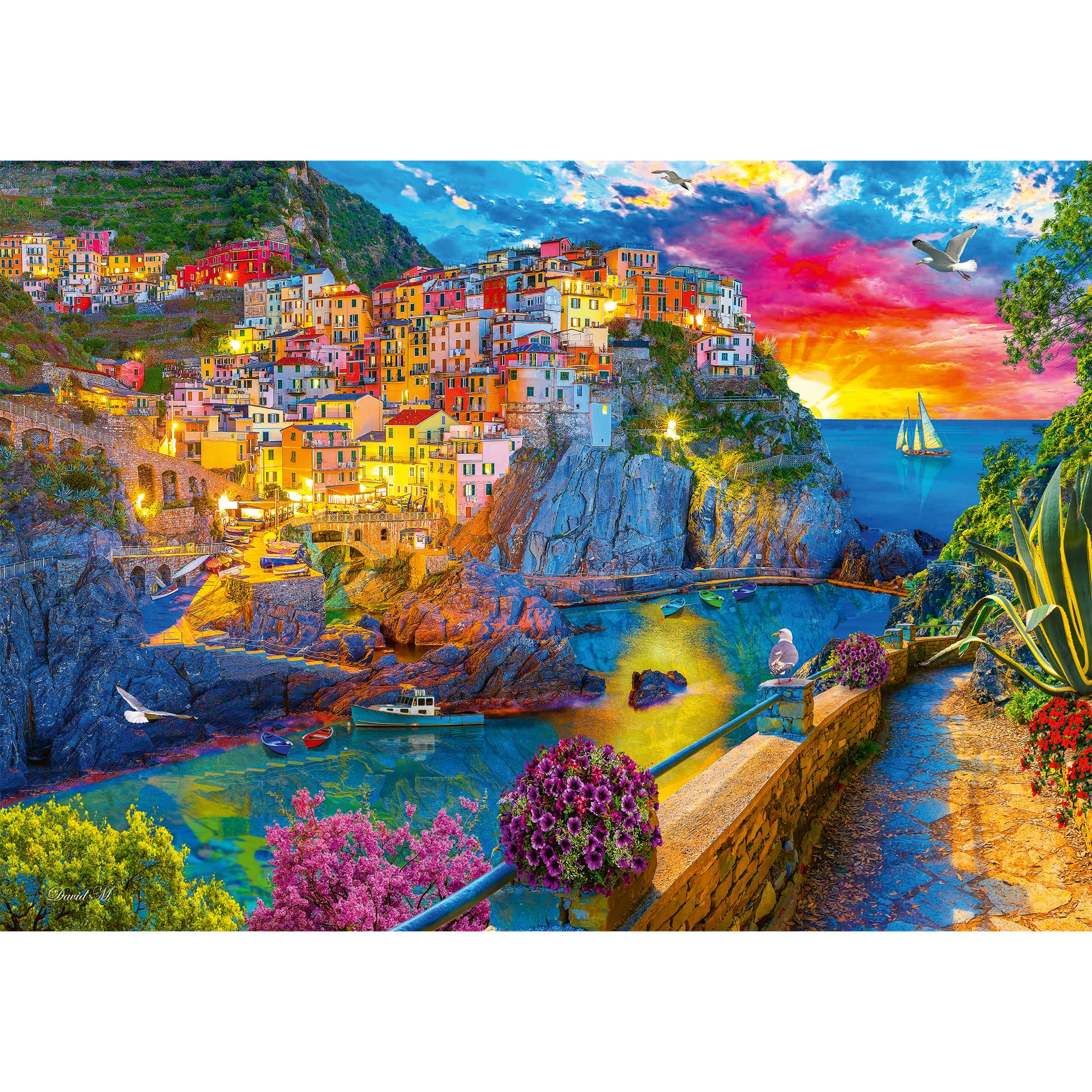 trefl-red-cinque-terre-puzzle-1000-promenade-nocturne-italie image 2