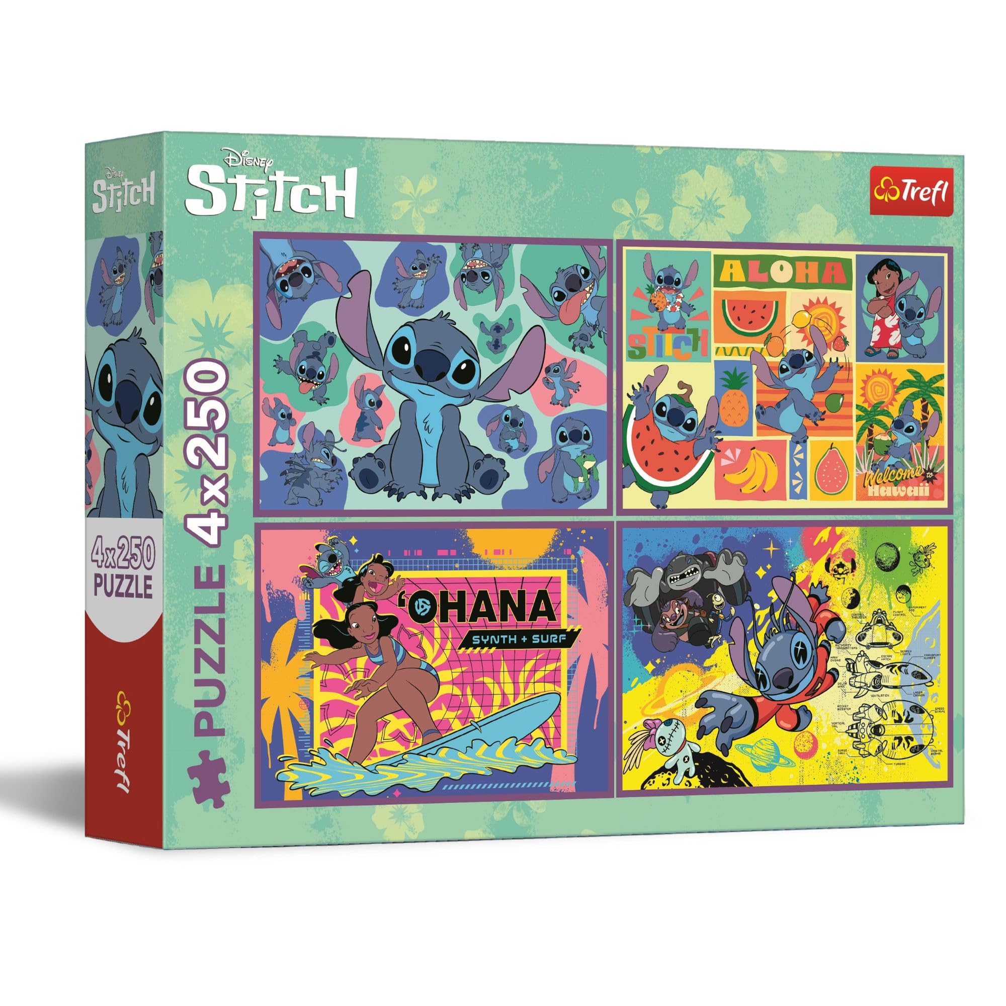 trefl-red-lilo-stitch-puzzle-4-x-250-pi-ces-incroyable-stitch image 1