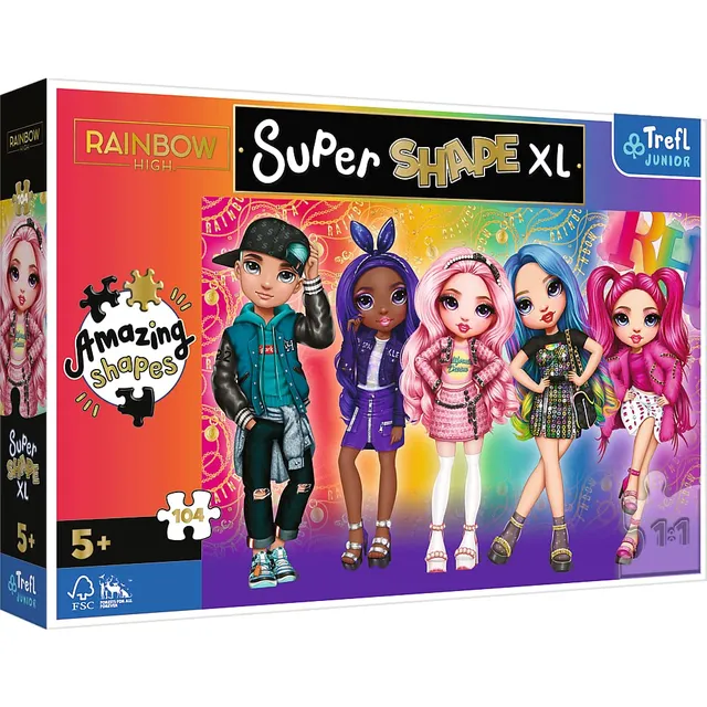 trefl-junior-rainbow-high-puzzle-104-xl-super-shape image 1