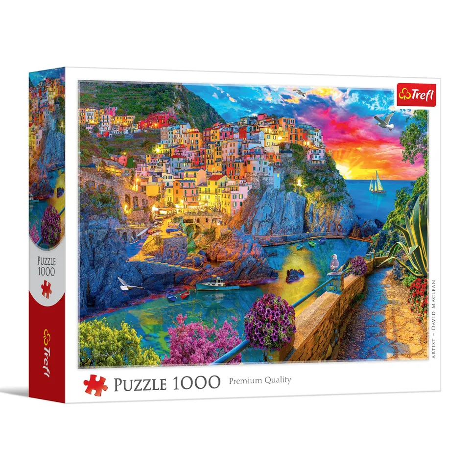 trefl-red-cinque-terre-puzzle-1000-promenade-nocturne-italie image 1