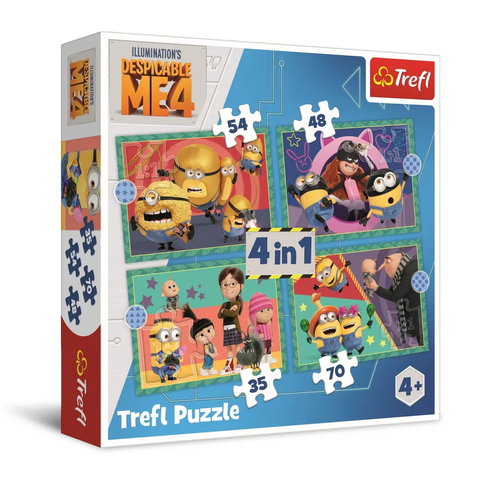 trefl-red-minions-4en1-puzzle-35-70-pi-ces-4-ans image 1