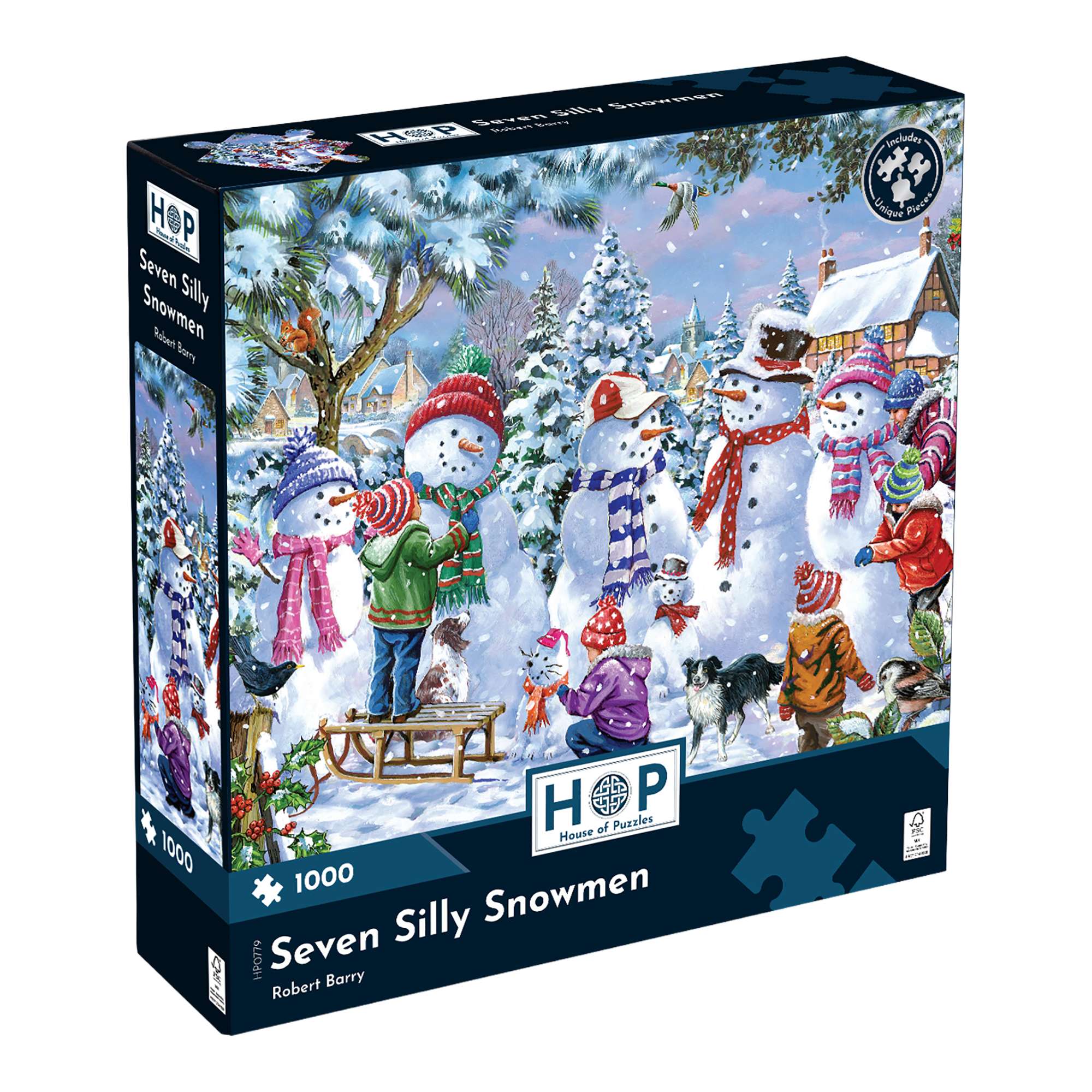 house-of-puzzles-seven-silly-snowmen-puzzle-1000-pi-ces-no-l-hiver image 1