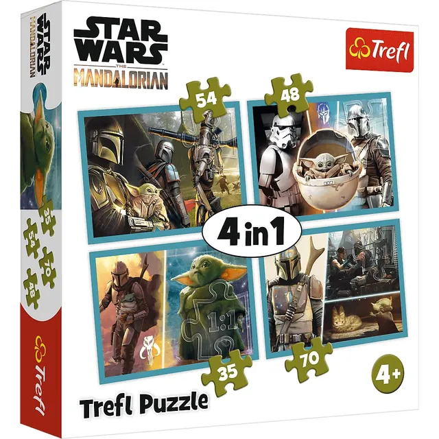 trefl-red-mandalorian-puzzle-enfant-4-en-1-star-wars-3-ans image 1