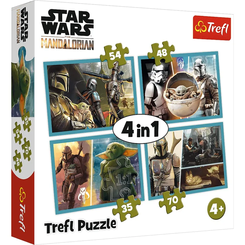 trefl-red-mandalorian-puzzle-enfant-4-en-1-star-wars-3-ans image 1