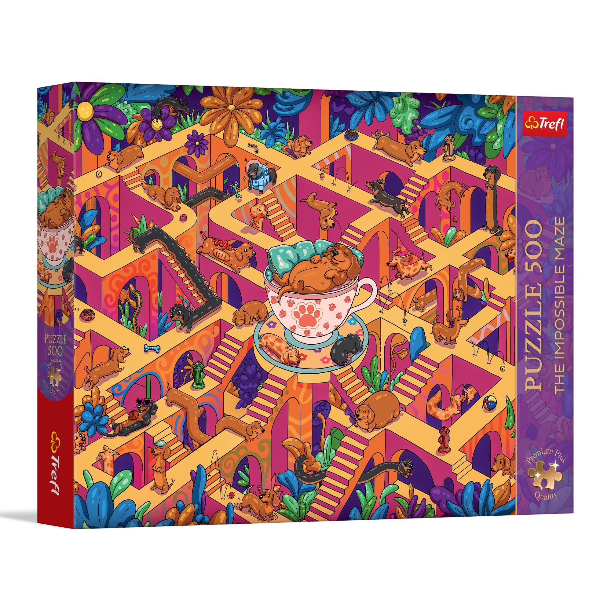 trefl-premium-plus-teckels-joyeux-puzzle-500-pi-ces-labyrinthe image 1
