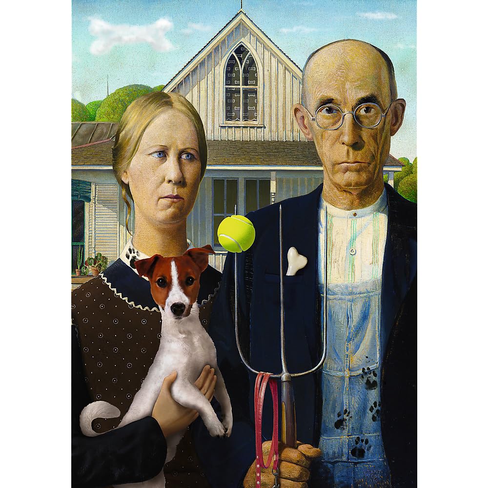 trefl-red-american-gothic-chien-puzzle-500-pi-ces-art-humour image 2