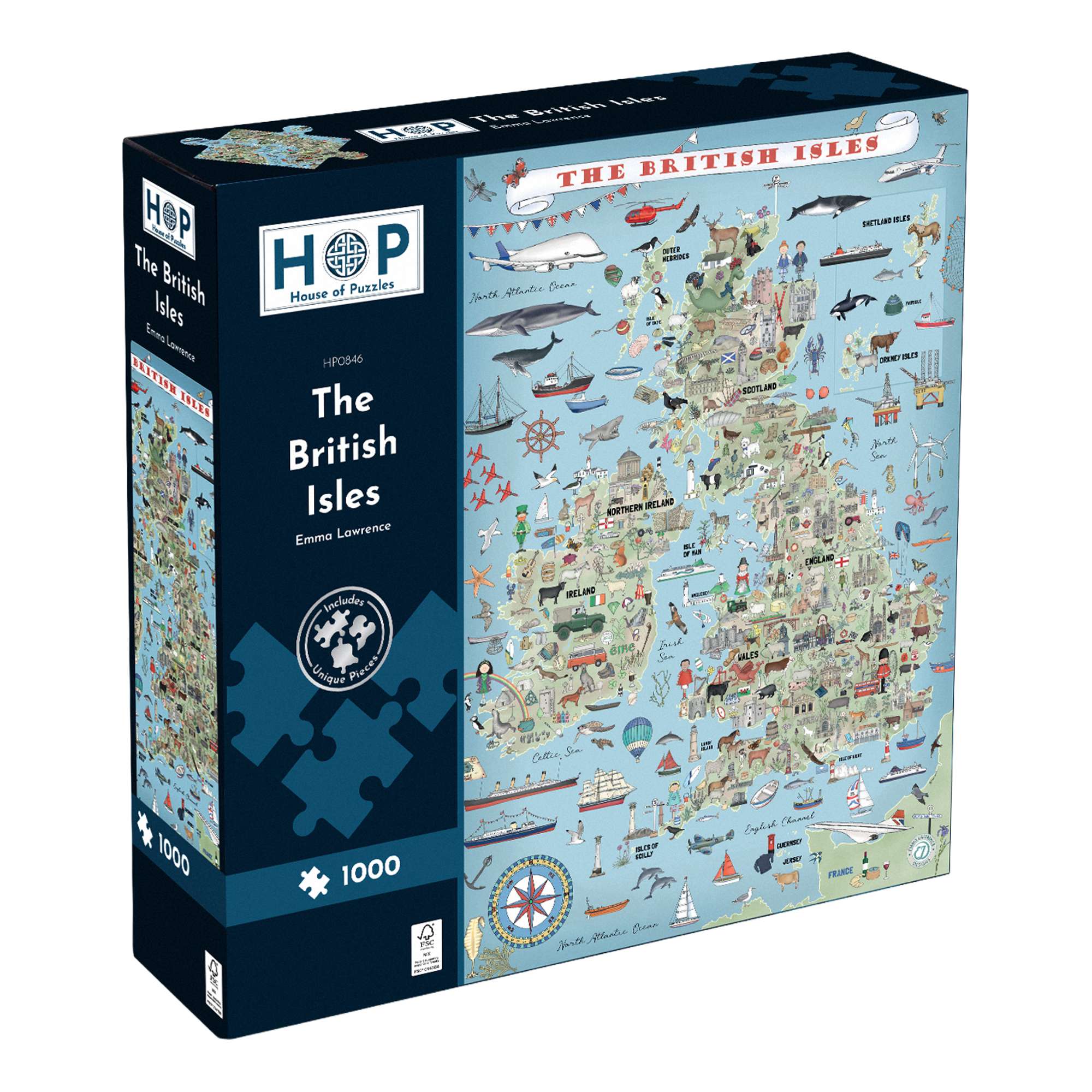 house-of-puzzles-the-british-isles-puzzle-1000-pi-ces-carte image 1