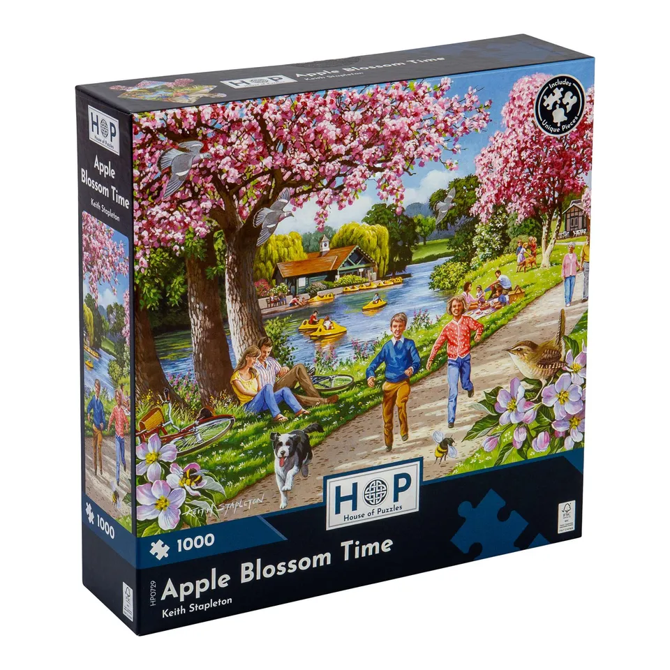 house-of-puzzles-apple-blossom-time-puzzle-1000-fleurs-jardin image 1