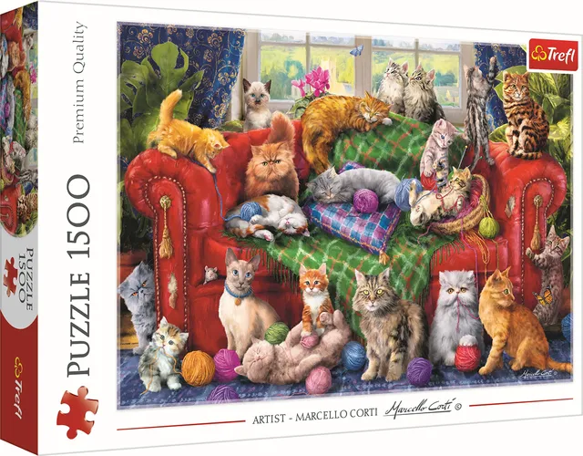 trefl-red-chatons-sur-le-canap-puzzle-1500-pi-ces-chats image 1