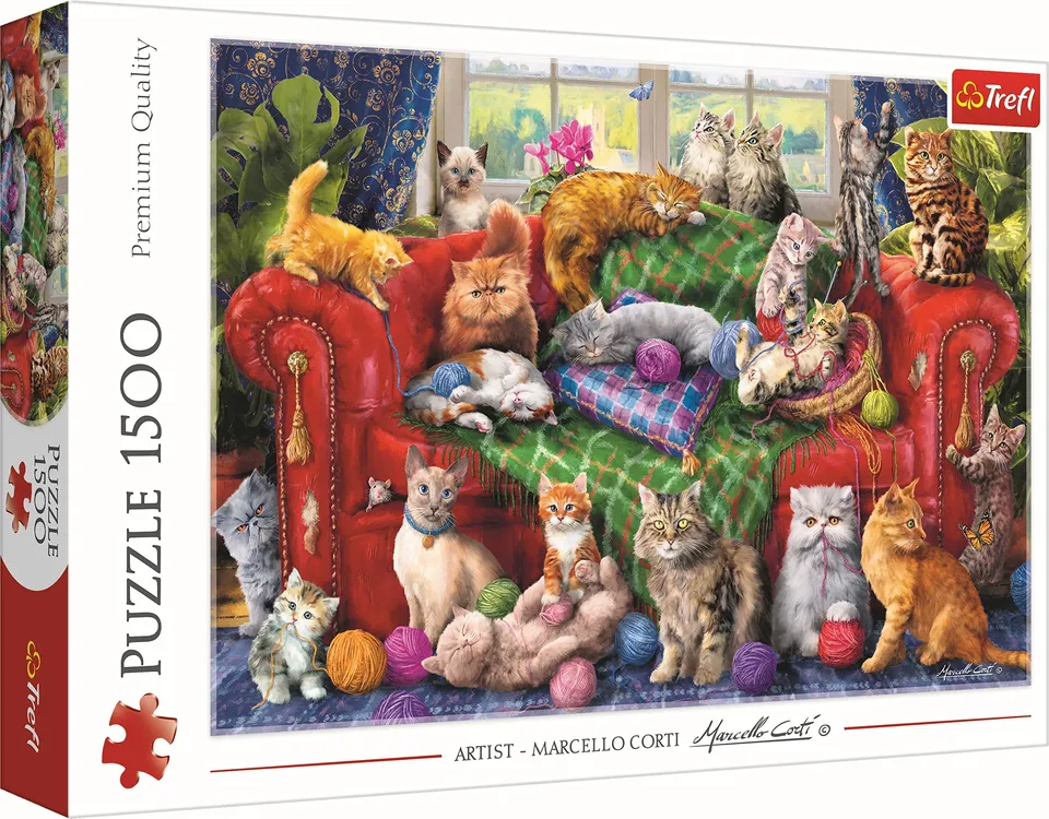 trefl-red-chatons-sur-le-canap-puzzle-1500-pi-ces-chats image 1