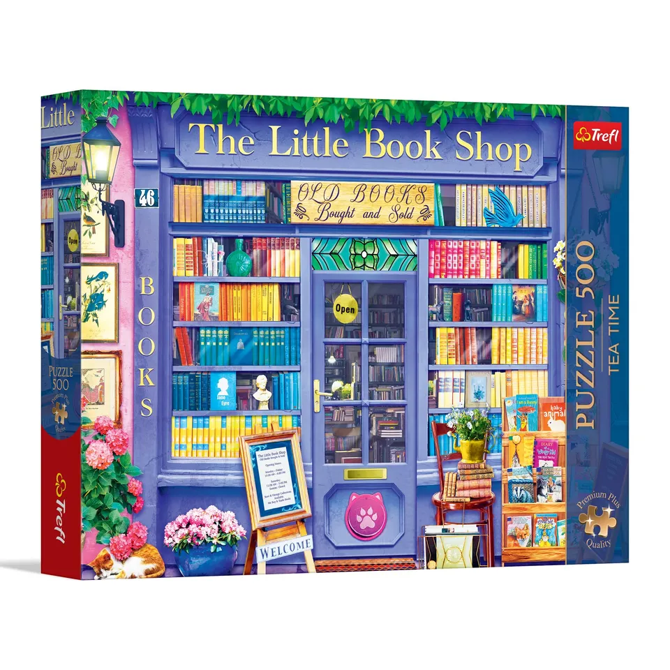 trefl-premium-plus-tea-time-puzzle-500-librairie-nostalgique image 1