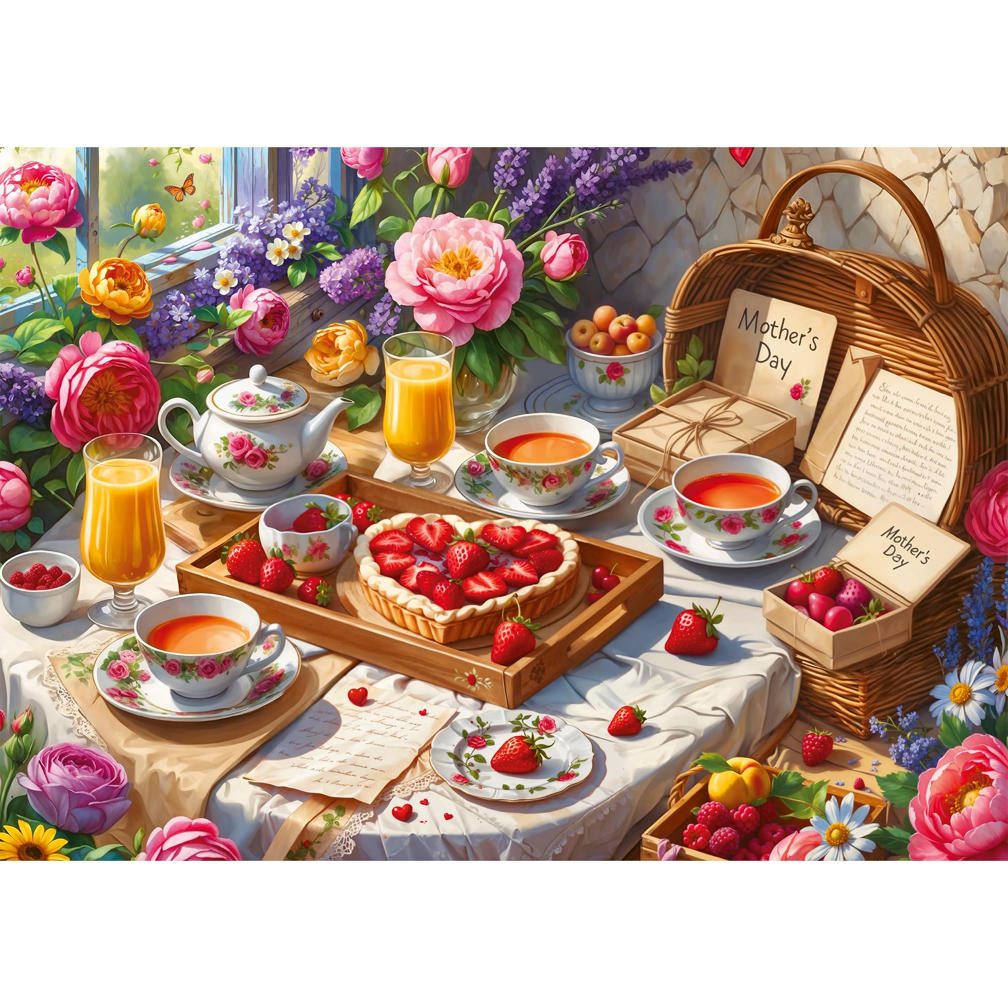 trefl-red-f-te-des-m-res-puzzle-500-pi-ces-table-fleurie image 2
