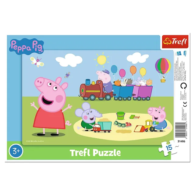 trefl-peppa-pig-jolly-train-puzzle-cadre-15-pi-ces-3-ans image 1