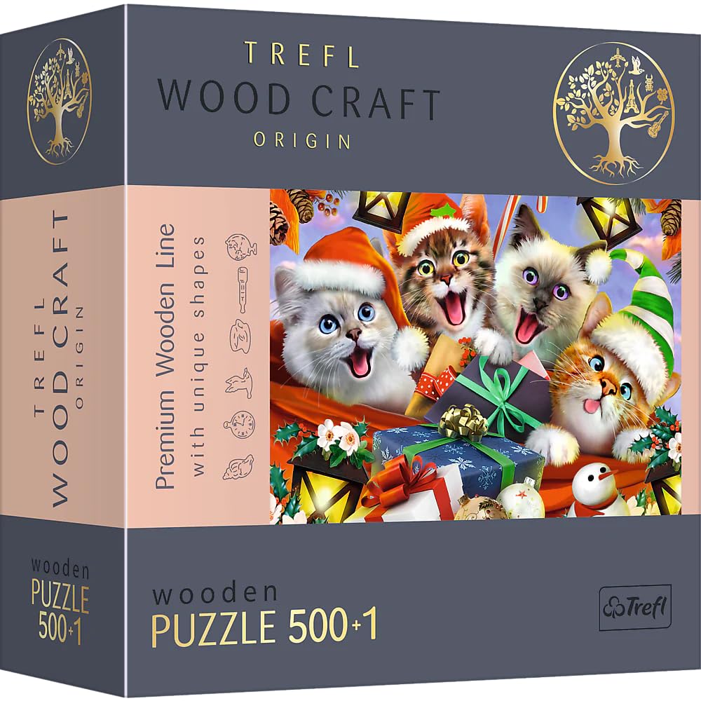 trefl-wood-craft-chatons-de-no-l-puzzle-bois-500-1-pi-ces image 1