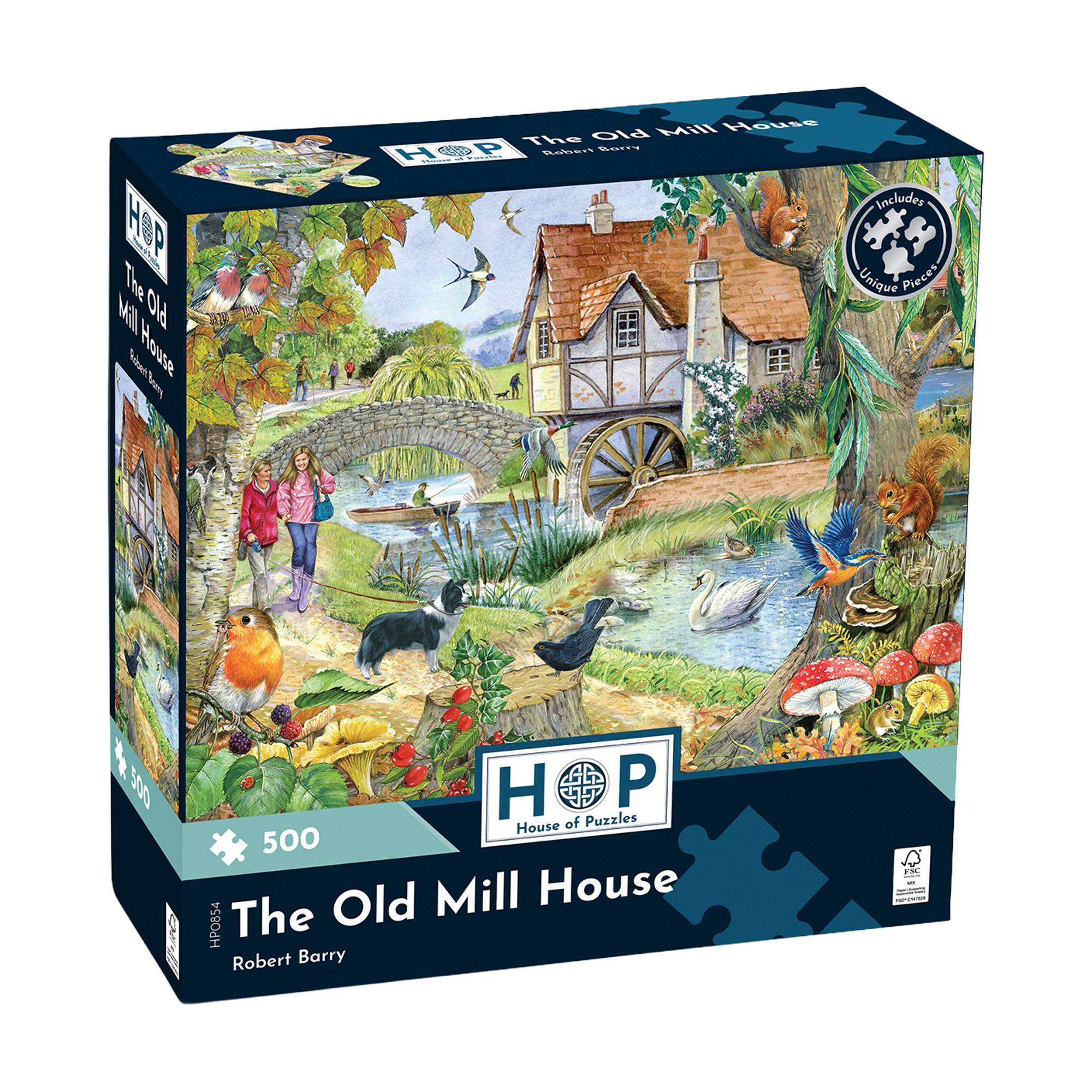 house-of-puzzles-puzzle-500-pi-ces-the-old-mill-house-animaux image 1