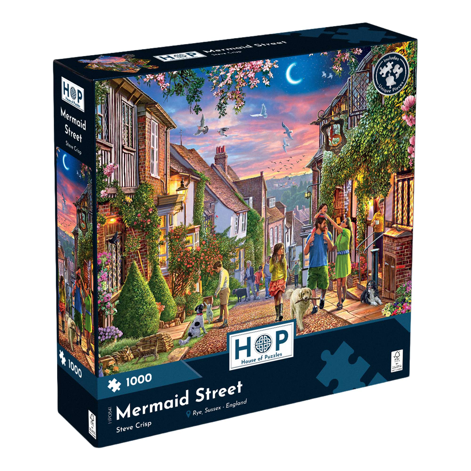 house-of-puzzles-puzzle-1000-pi-ces-mermaid-street-rye-nuit-steve-crisp image 1
