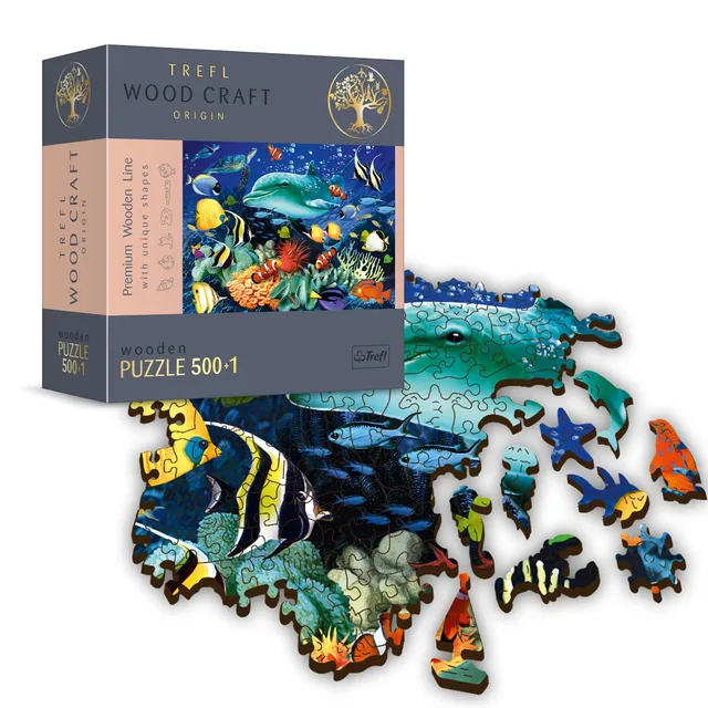trefl-wood-craft-vie-marine-puzzle-en-bois-501-pi-ces-50-figures image 1