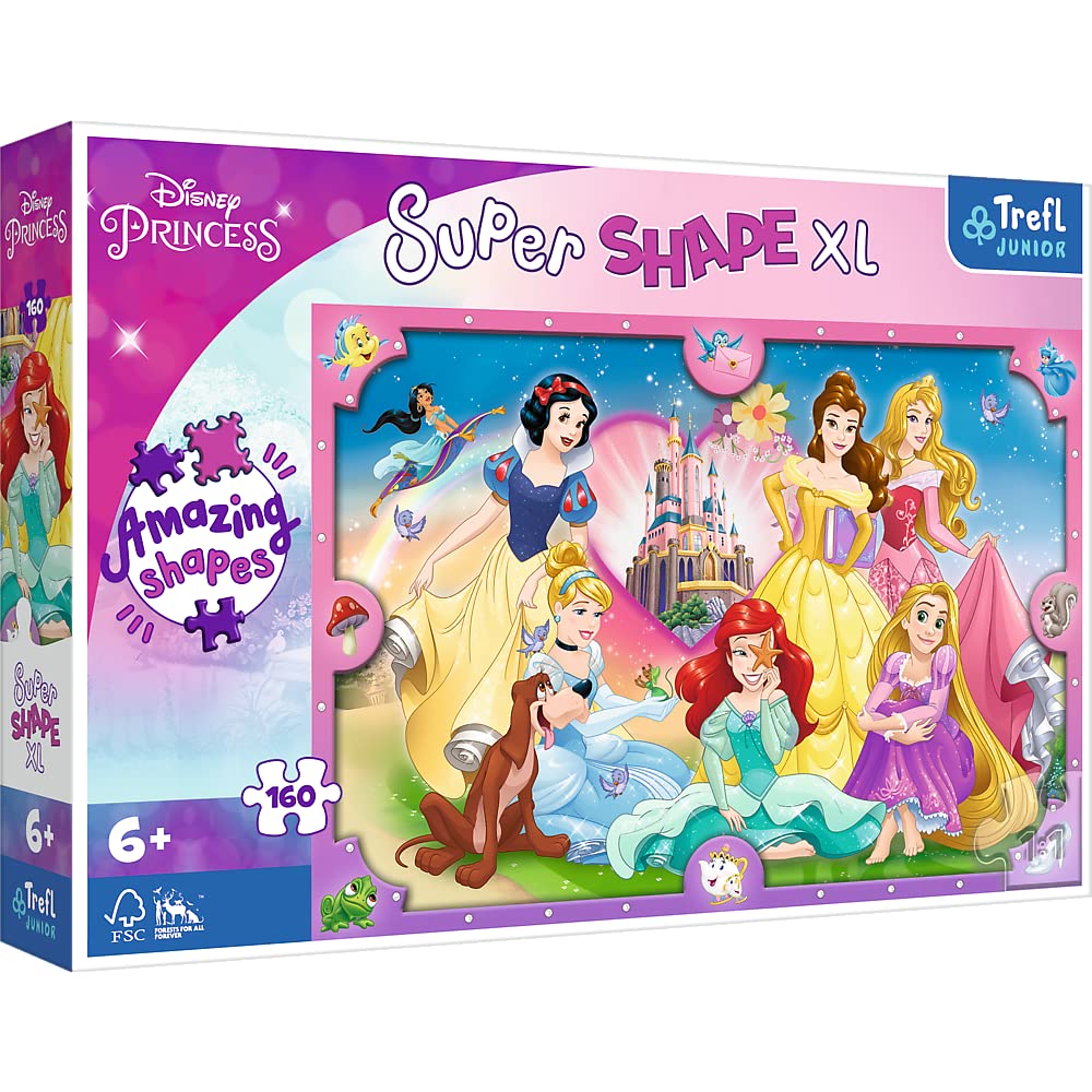 trefl-red-160-xl-super-shape-puzzle-princesses-disney-160-pcs image 1