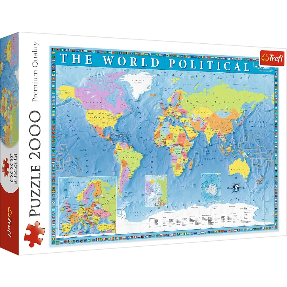 trefl-red-27099-puzzle-2000-pi-ces-carte-du-monde-12-ans image 1