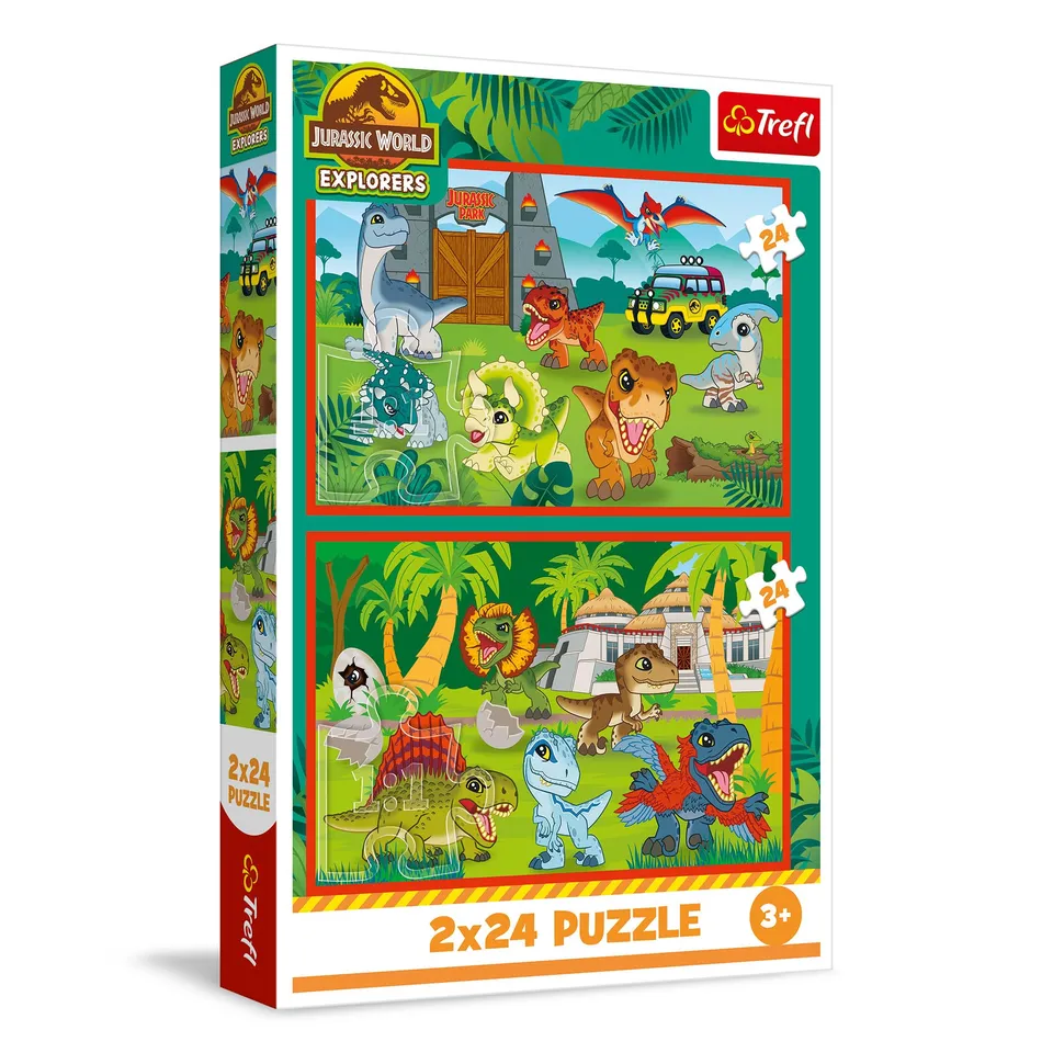 trefl-red-jurassic-world-2x24-pi-ces-puzzle-enfant-dinosaures image 1