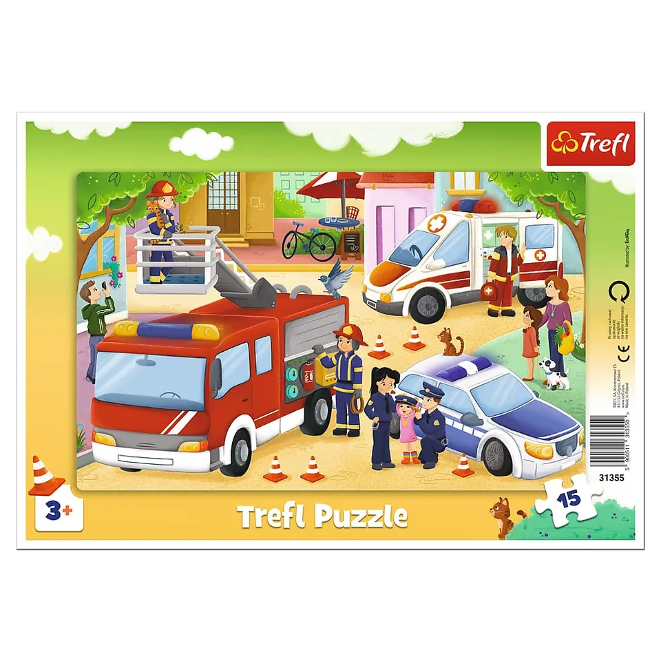 trefl-red-v-hicules-d-intervention-puzzle-cadre-15-pi-ces image 1