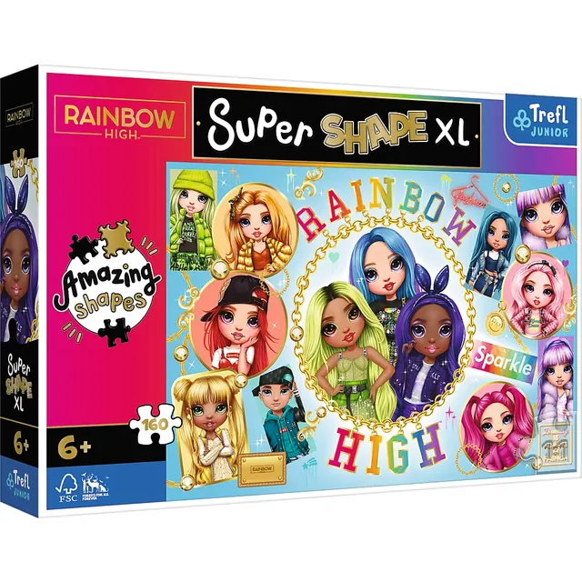 trefl-junior-rainbow-high-puzzle-160-xl-super-shape-6-ans image 1