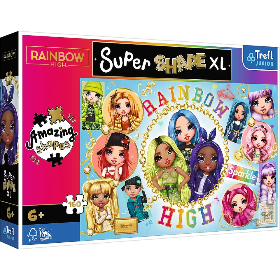 trefl-junior-rainbow-high-puzzle-160-xl-super-shape-6-ans image 1