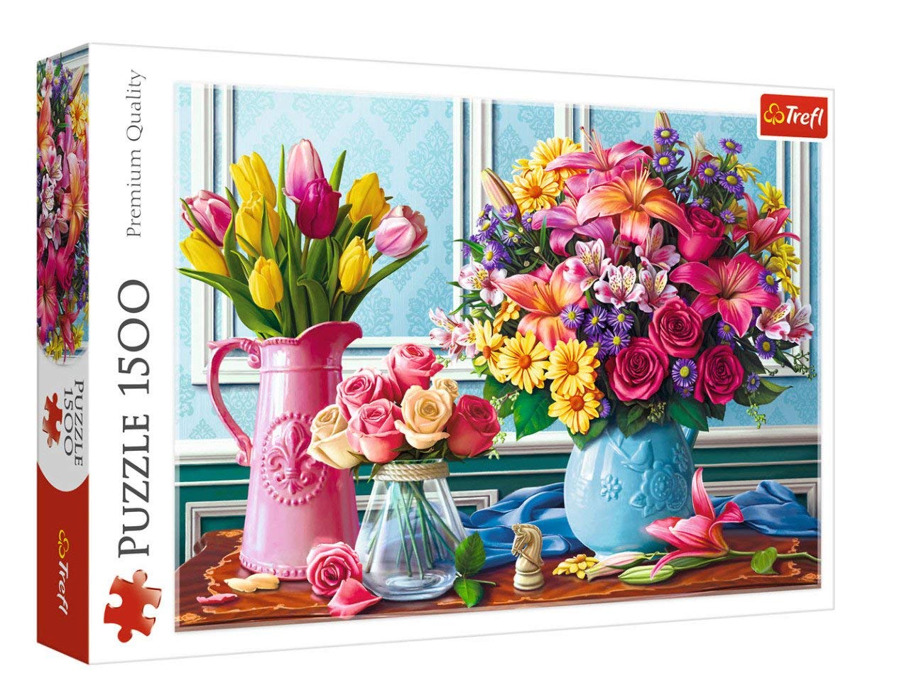 trefl-red-fleurs-en-vases-puzzle-1500-pi-ces-premium image 1