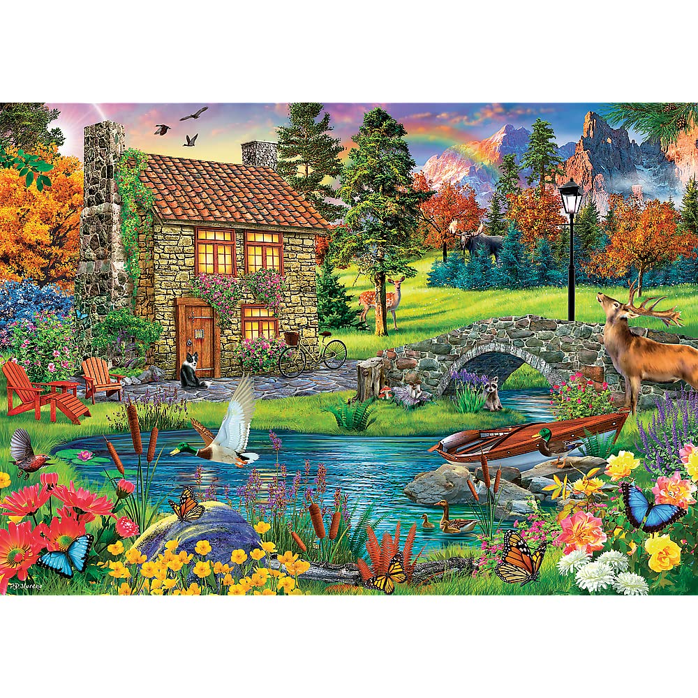 trefl-premium-plus-chaumi-re-dans-la-for-t-puzzle-6000-pi-ces-lac-montagne image 2